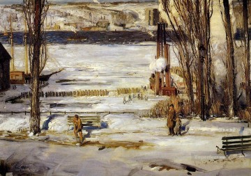 朝の雪の風景 ジョージ・ウェスリー・ベローズ Oil Paintings